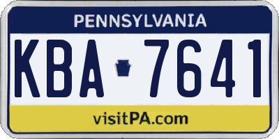 PA license plate KBA7641
