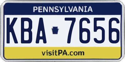 PA license plate KBA7656