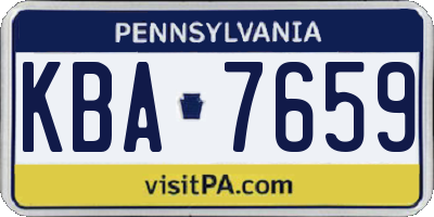 PA license plate KBA7659