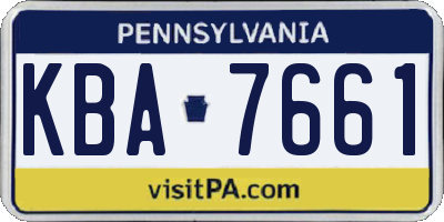 PA license plate KBA7661