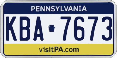 PA license plate KBA7673