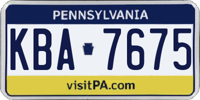 PA license plate KBA7675