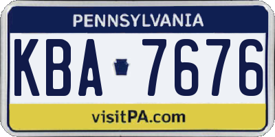 PA license plate KBA7676