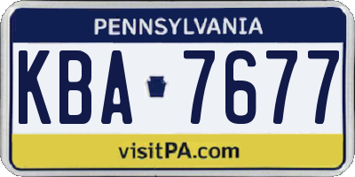 PA license plate KBA7677