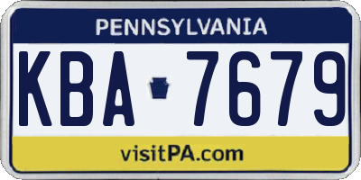 PA license plate KBA7679