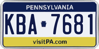 PA license plate KBA7681
