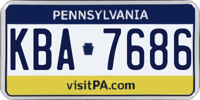 PA license plate KBA7686
