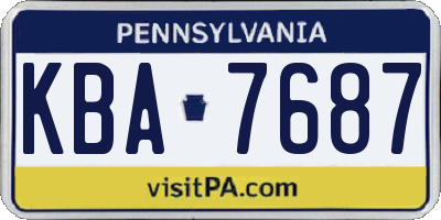 PA license plate KBA7687