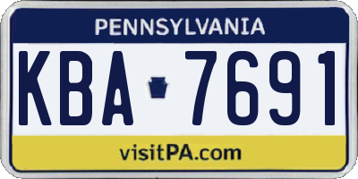 PA license plate KBA7691