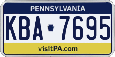 PA license plate KBA7695