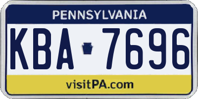PA license plate KBA7696