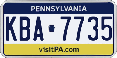 PA license plate KBA7735