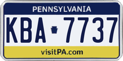 PA license plate KBA7737