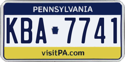 PA license plate KBA7741