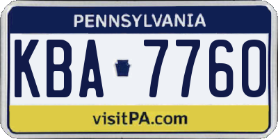 PA license plate KBA7760