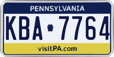 PA license plate KBA7764