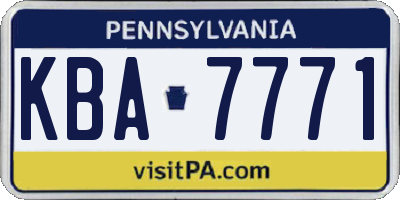 PA license plate KBA7771
