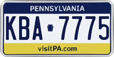 PA license plate KBA7775