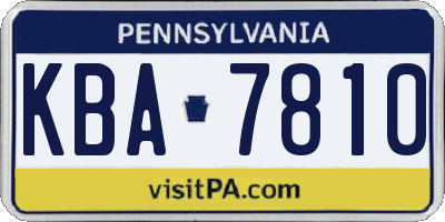 PA license plate KBA7810
