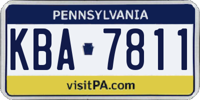 PA license plate KBA7811