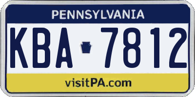 PA license plate KBA7812