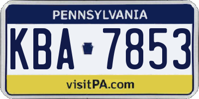 PA license plate KBA7853