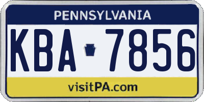 PA license plate KBA7856