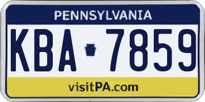 PA license plate KBA7859