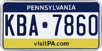 PA license plate KBA7860
