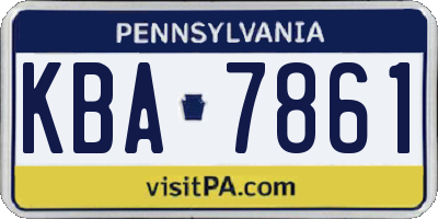 PA license plate KBA7861