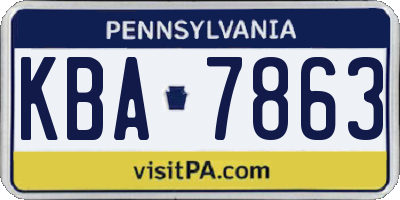 PA license plate KBA7863