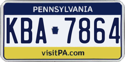 PA license plate KBA7864