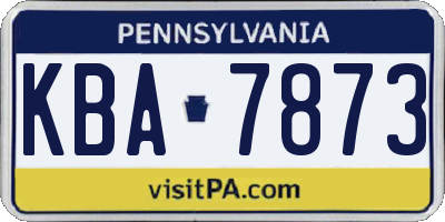 PA license plate KBA7873