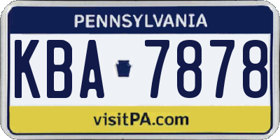 PA license plate KBA7878