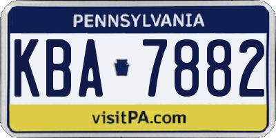 PA license plate KBA7882