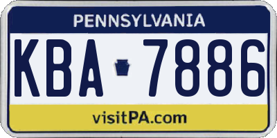 PA license plate KBA7886