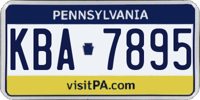 PA license plate KBA7895