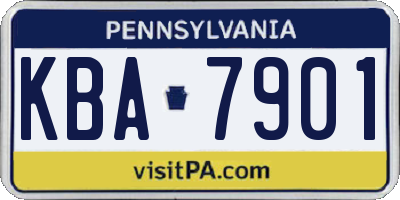 PA license plate KBA7901