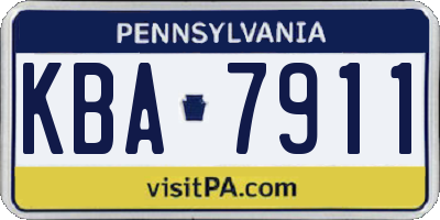 PA license plate KBA7911