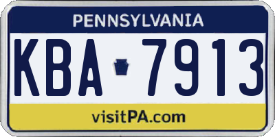 PA license plate KBA7913