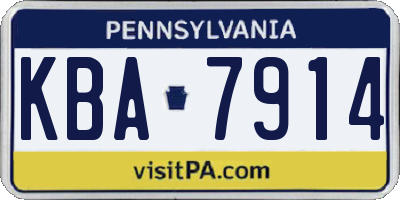 PA license plate KBA7914
