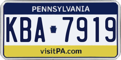 PA license plate KBA7919