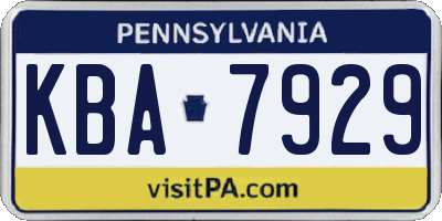 PA license plate KBA7929
