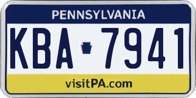 PA license plate KBA7941