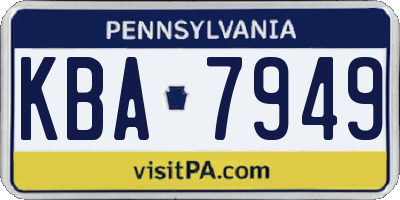PA license plate KBA7949