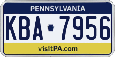 PA license plate KBA7956
