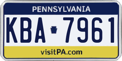 PA license plate KBA7961
