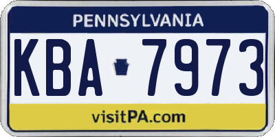 PA license plate KBA7973