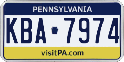 PA license plate KBA7974