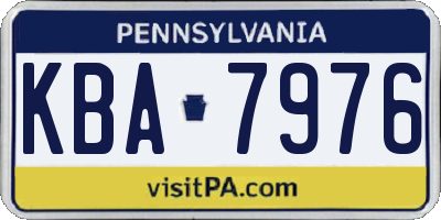 PA license plate KBA7976
